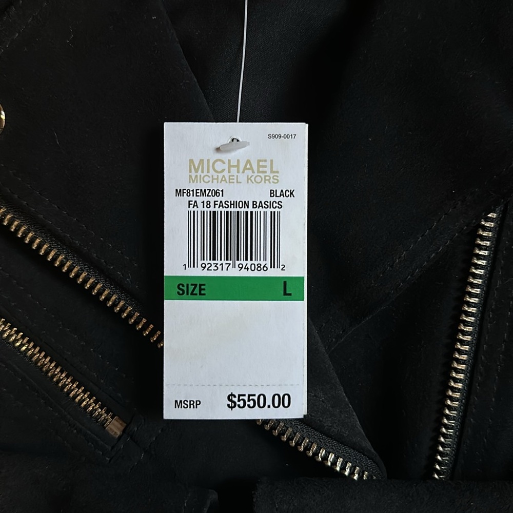 NEW! Michael Kors Black Suede Moto Jacket - Picture 8 of 8